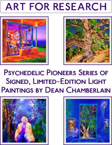 ART FOR RESEARCH - Psychedelic Pioneers Series of Signed, Limited-Edition Light Paintings by Dean Chamberlain - Psychedelic Art - Albert Hofmann, Laura Huxley, Ann & Sasha Shulgin, Ram Dass