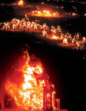 MAPS Bulletin Winter 2003 - Holy Fire - Inside Front Cover - Burning Man Photography by DzM and Steve Olridge