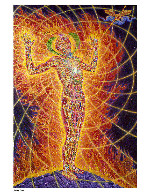 MAPS Bulletin Summer 2004 - Inside Front Cover - Alex Grey's 'Holy Fire' -  Psychedelic Art