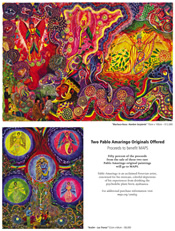 MAPS Bulletin Spring/Summer 2007 - The Chrysalis Stage - Inside Front Cover Image - Psychedelic Art - Pablo Amaringo - Aralim � Los Tronos 52cm x 64cm $8,000 and Machaco-Runa: Hombre Serpiente 70cm x 100cm $12,000